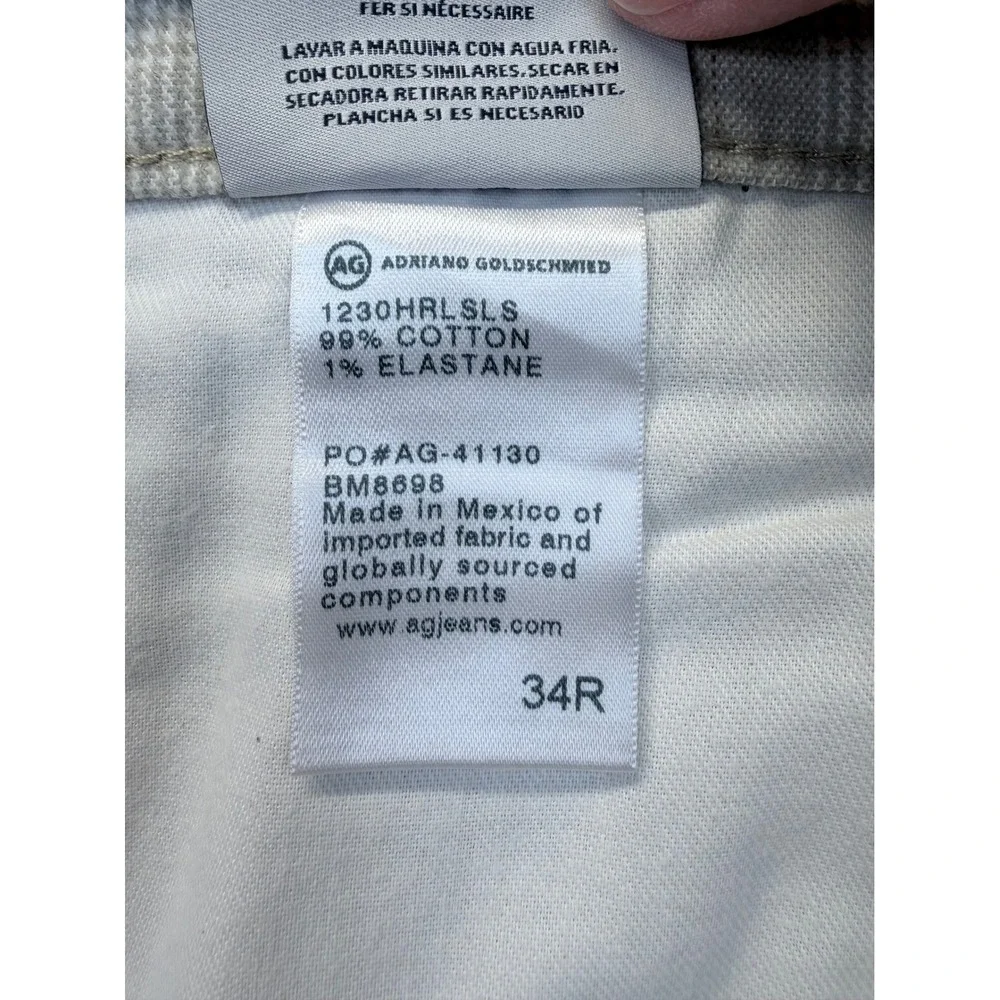 AG Adriano Goldschmied The Marshall Slim Trouser Mens 35x28 Tan Plaid Pants